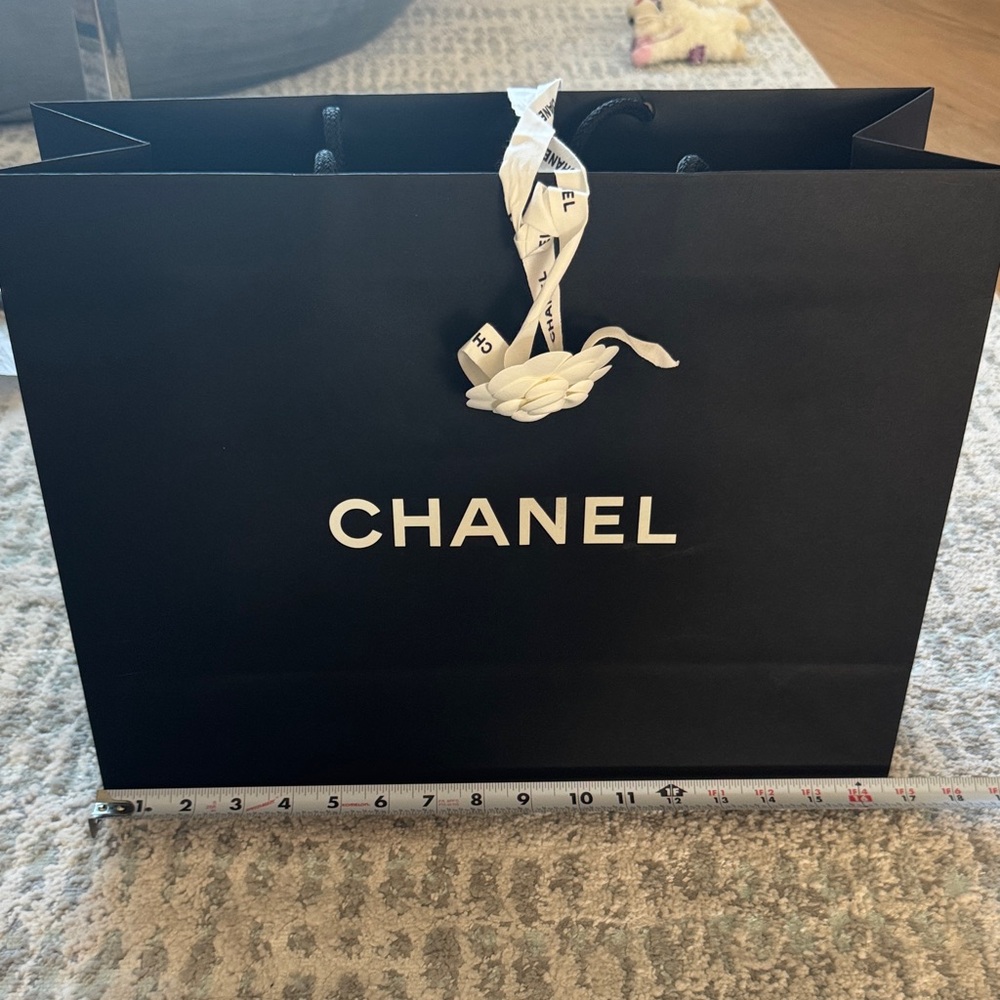 CHANEL Black and White Shopping Bag